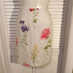 Talbots size 4 100% linen summer skirt